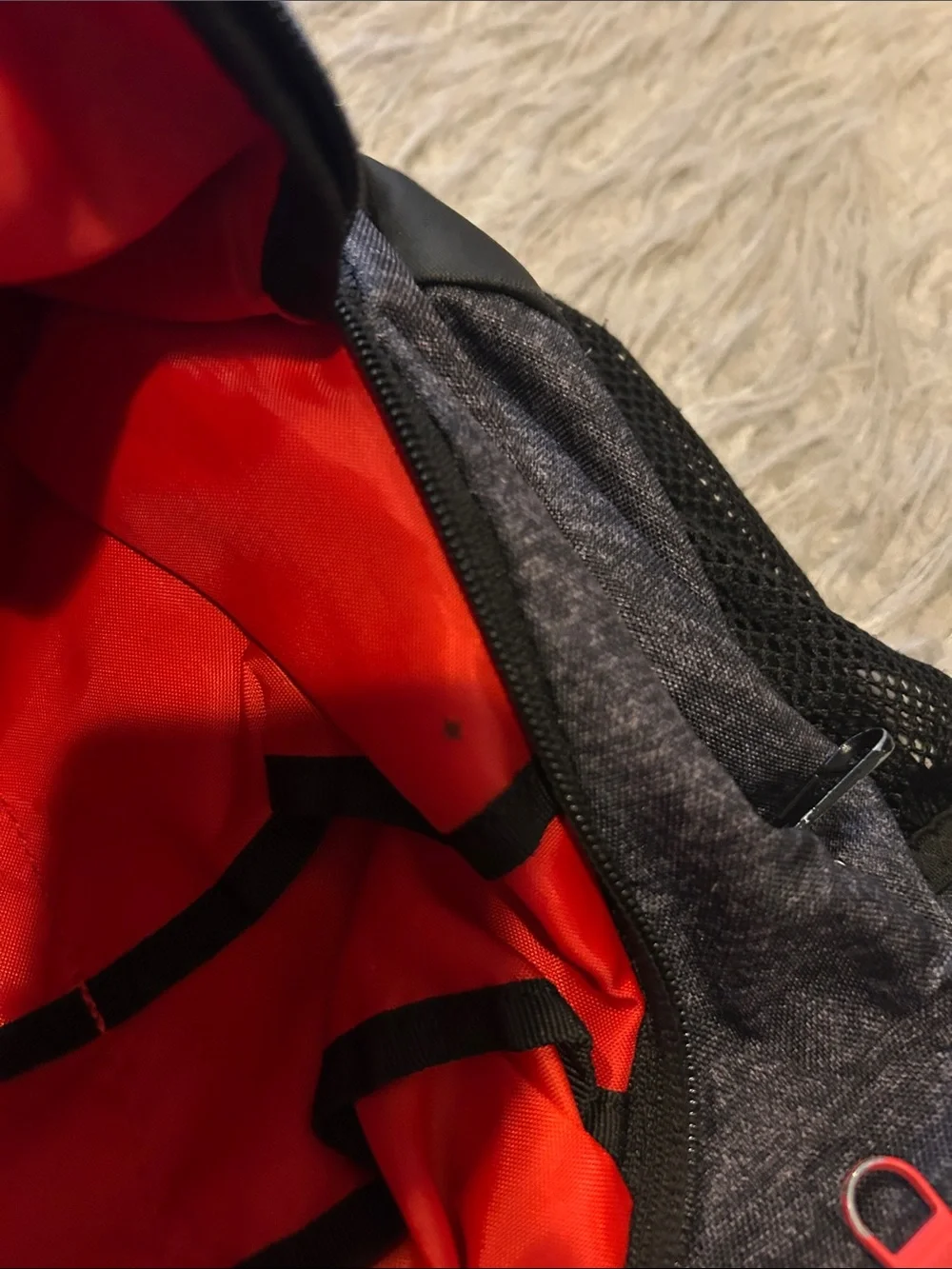 Adidas Gray & Red Backpack with Logo Accents